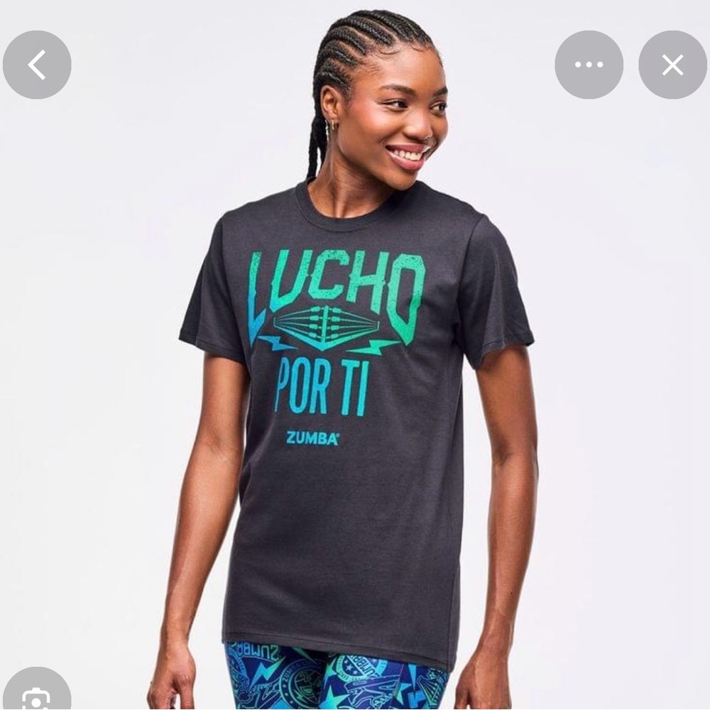 Zumba Fitness Black and Teal Graphic Tee